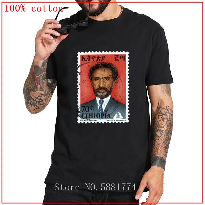 2020 модная мужская футболка Haile Selassie King of Kings Jah Rastafari хлопковая с коротким рукавом
