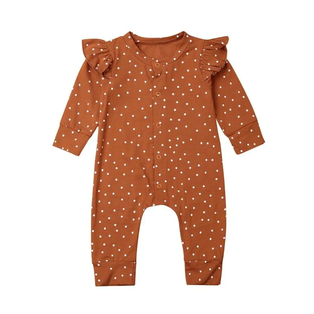 

Baby Girl Polka Dots Romper Jumpsuit Playsuit Outfit Autumn Clothes