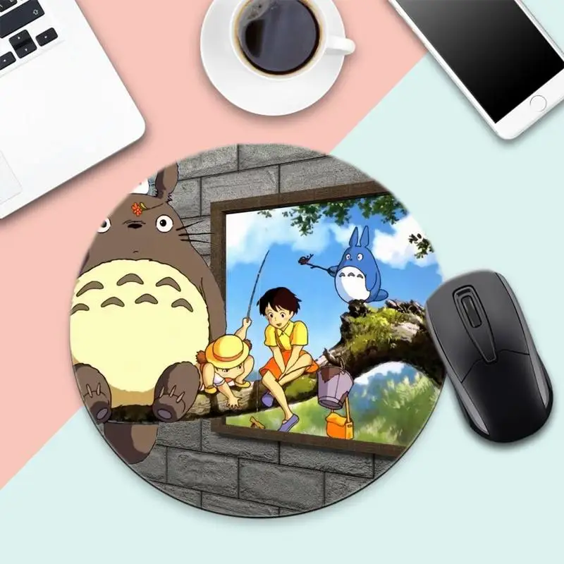 

anime Totoro studio ghibli Keyboards Mat Rubber Gaming mousepad Desk Mat Round Non slip Cushion