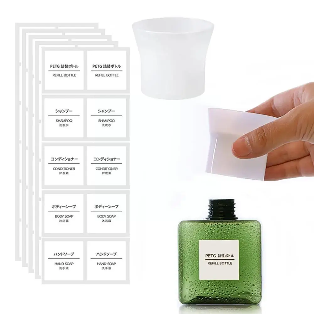 

25pcs Packing Label Stickers Lotion Shampoo Shower Viscosity Sticker Non-fading Sub-bottle Gel DIY Label