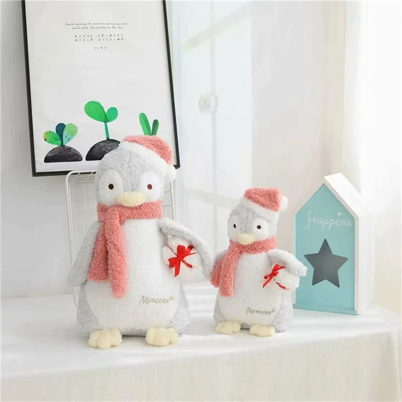 

Hot 1pc 23cm/33cm/48cm Kawaii Christmas Hat Penguin Plush Toy Soft Stuffed With Scarf Doll Baby Children Lovers Birthday Gift