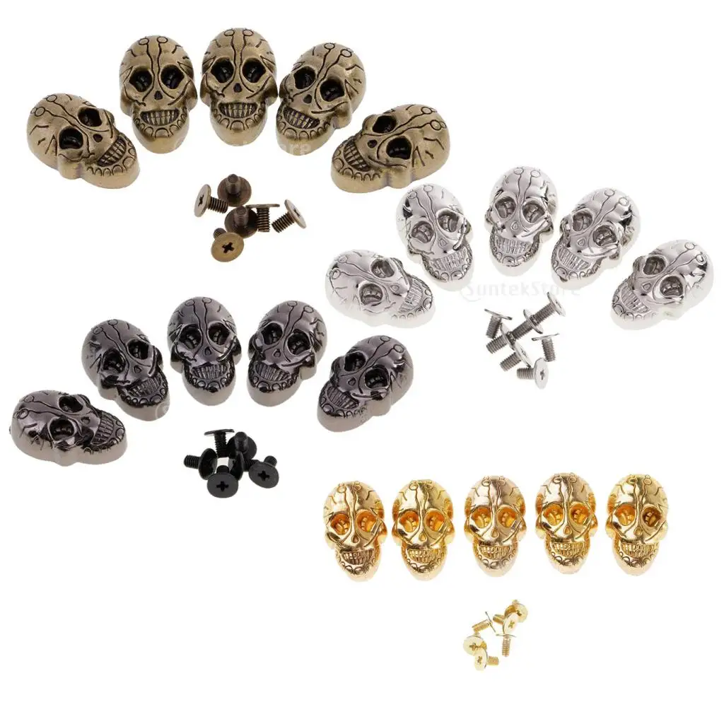 

5 Set Studback Studs Skull Head Spots Punk Belt Bag Leather