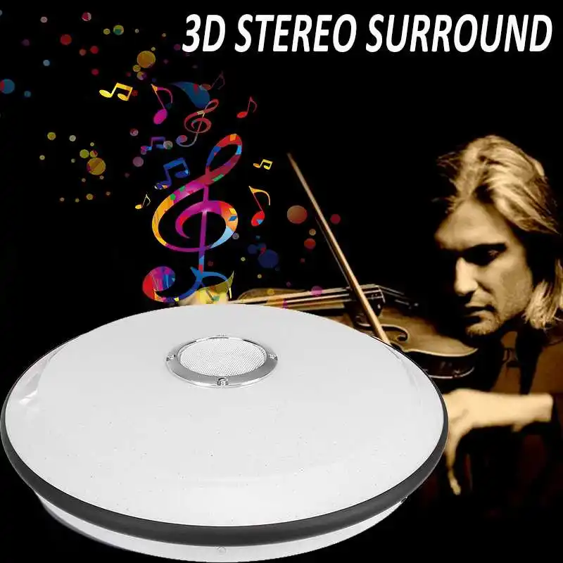 

Modern LED Ceiling Lights Dimmable RGB Music Lamp bluetooth Speaker Remote APP Control for Livingroom 110V/220V