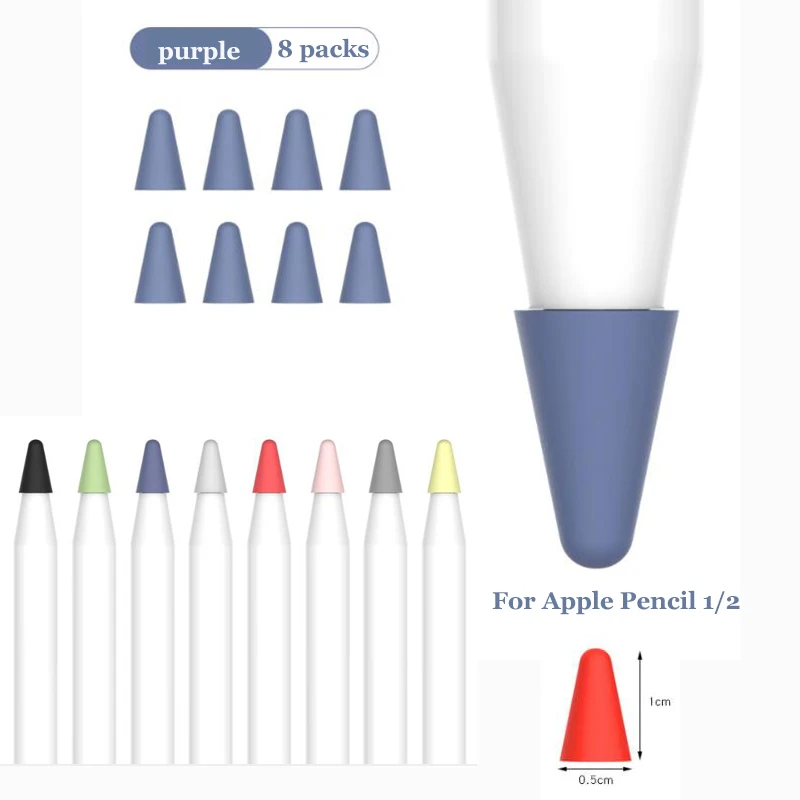 8 шт. силиконовый сменный наконечник чехол защитный для Apple Pencil 1/2-й сенсорный