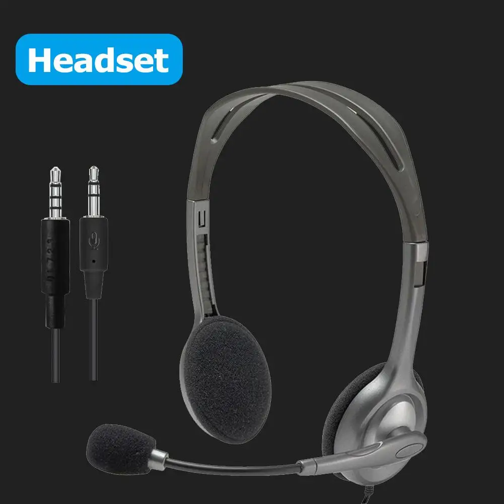 Logitech H110/H111 Stereo Headset Microphone Wired Notebook Flat Single/Dual 3.5mm Audio Optional | Электроника