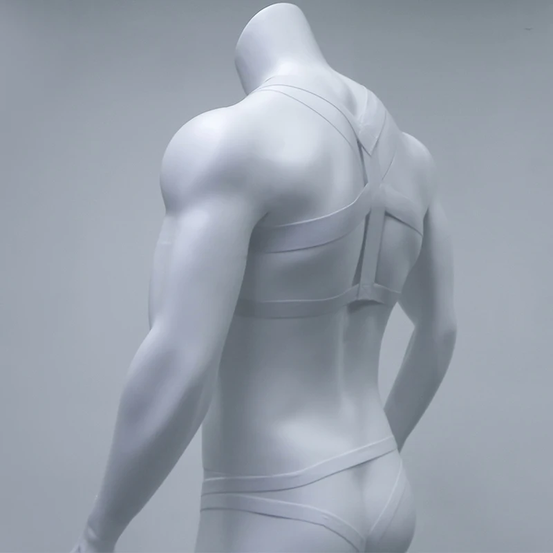 

2021 Bondage Mens Harness Thongs Set Body Chest Costume G-string Jockstrap Lingerie Man Halter Neck Hollow Out Nightclub Costume