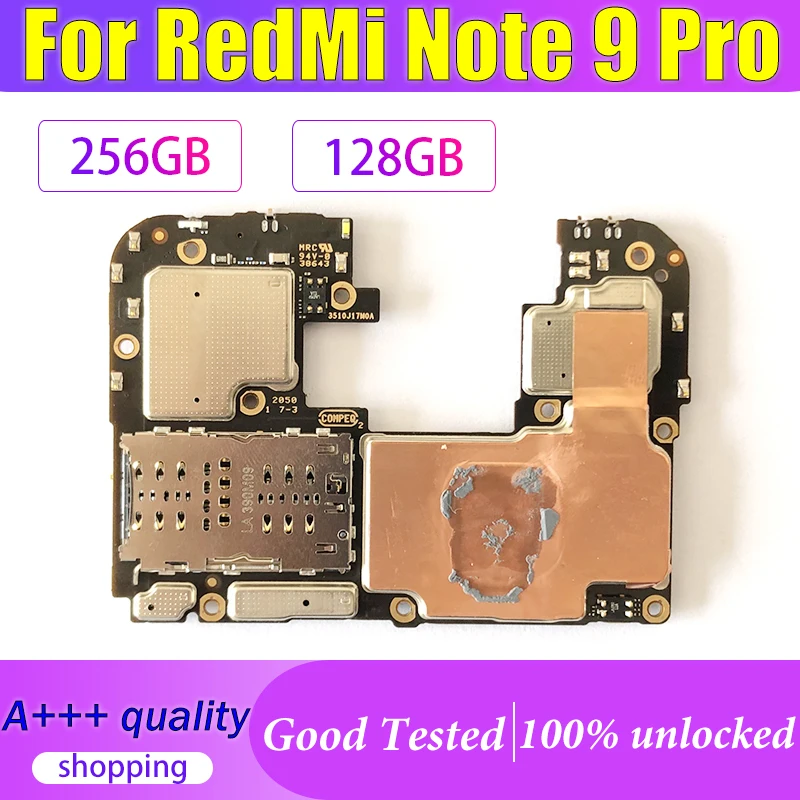 Оригинальная материнская плата для Xiaomi Redmi Note 9 Pro 128 ГБ 256 Логическая Hongmi 6 8 ОЗУ |