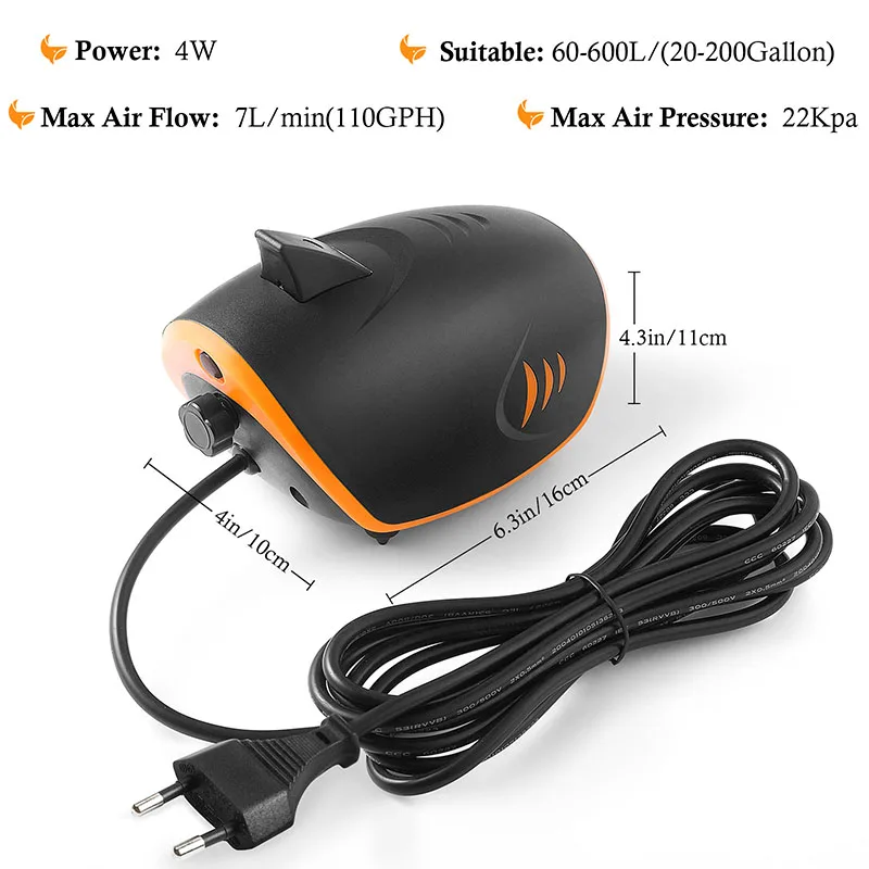4 Вт аквариумный воздушный насос регулируемый компрессор мощный кислородный с