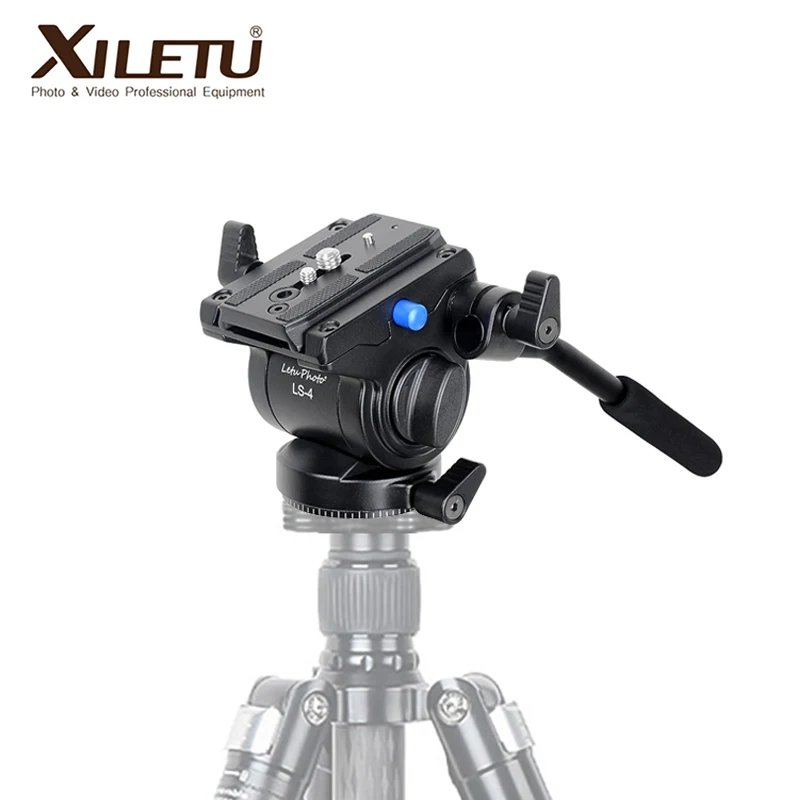 

XILETU LS-4 Hydraulic Head Detachable Handle Professional Photography Cameras Tripod Slide Rail Head with Quick Release Plate
