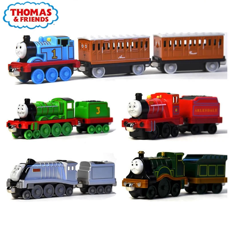 Подлинная модель поезда Томас и его друзей "Трек Мастер" - Тоби, Эмили, Пато, Эдвард, изготовленная из сплава, пластика и имеющая магнит, игрушка для мальчиков, подарок на день рождения.