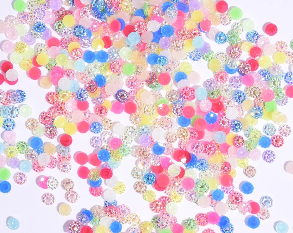 500 шт./пакет 4 мм прозрачные полимерные Стразы плоские с оборота стразы s конфеты