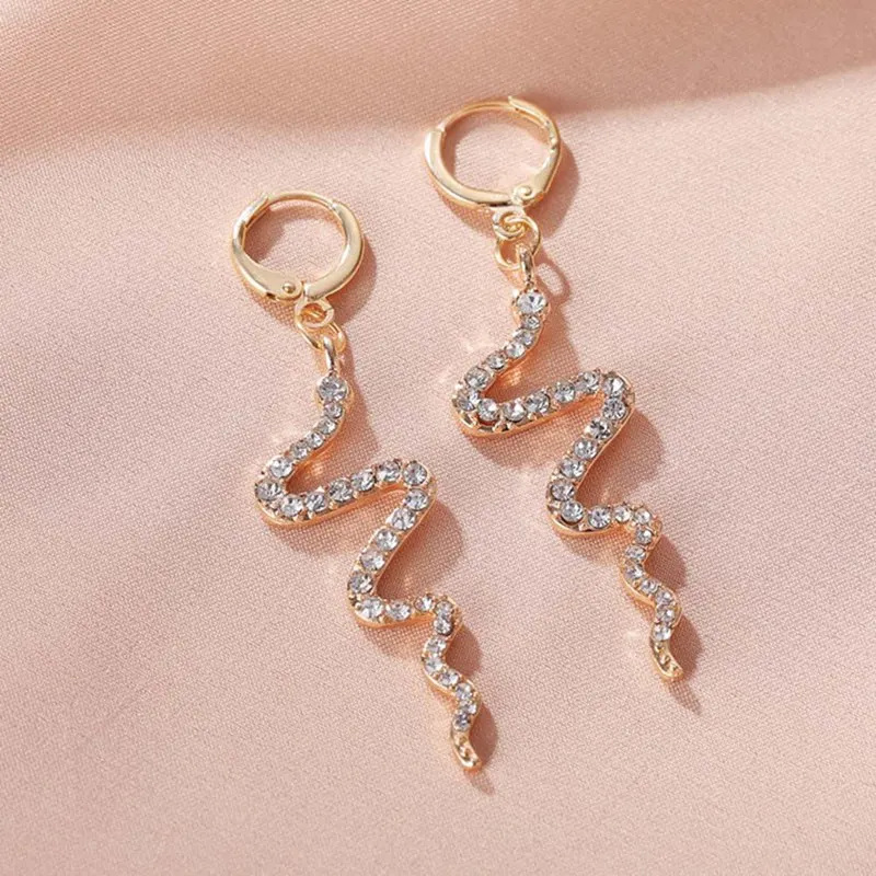 

Женские серьги в виде змеи в стиле панк, милые серьги-подвески в виде змеи