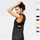 Женский спортивный жилет для фитнеса, йоги, бега, блузка на бретельках, быстросохнущая дышащая и свободная одежда Vest2011