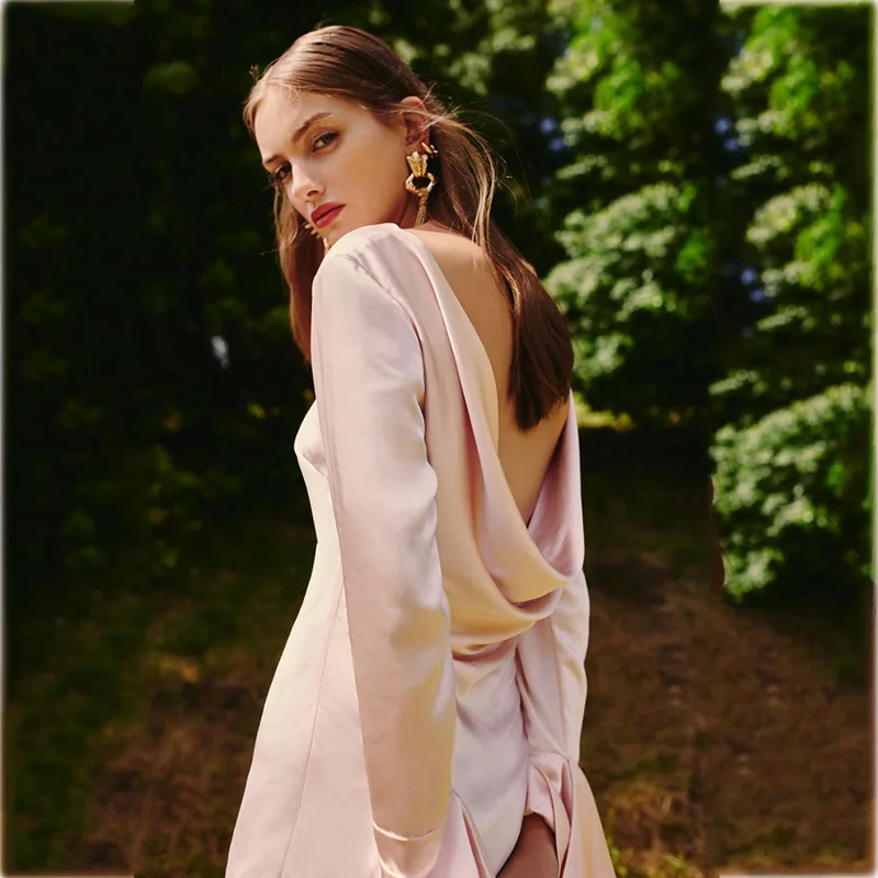 Длинная Элегантная однотонная шаль с длинным рукавом и открытой спиной