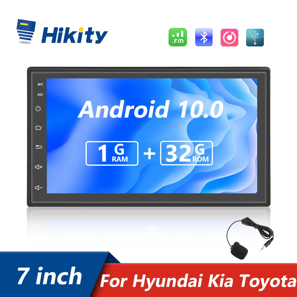 Автомагнитола Hikity 2 Din Android 10 0 мультимедийный видеоплеер Универсальный микрофон