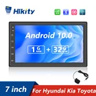 Автомагнитола Hikity, 2 Din, Android 10,0, мультимедийный видеоплеер, Универсальный микрофон, GPS, стерео для Volkswagen, Nissan, Hyundai, Kia