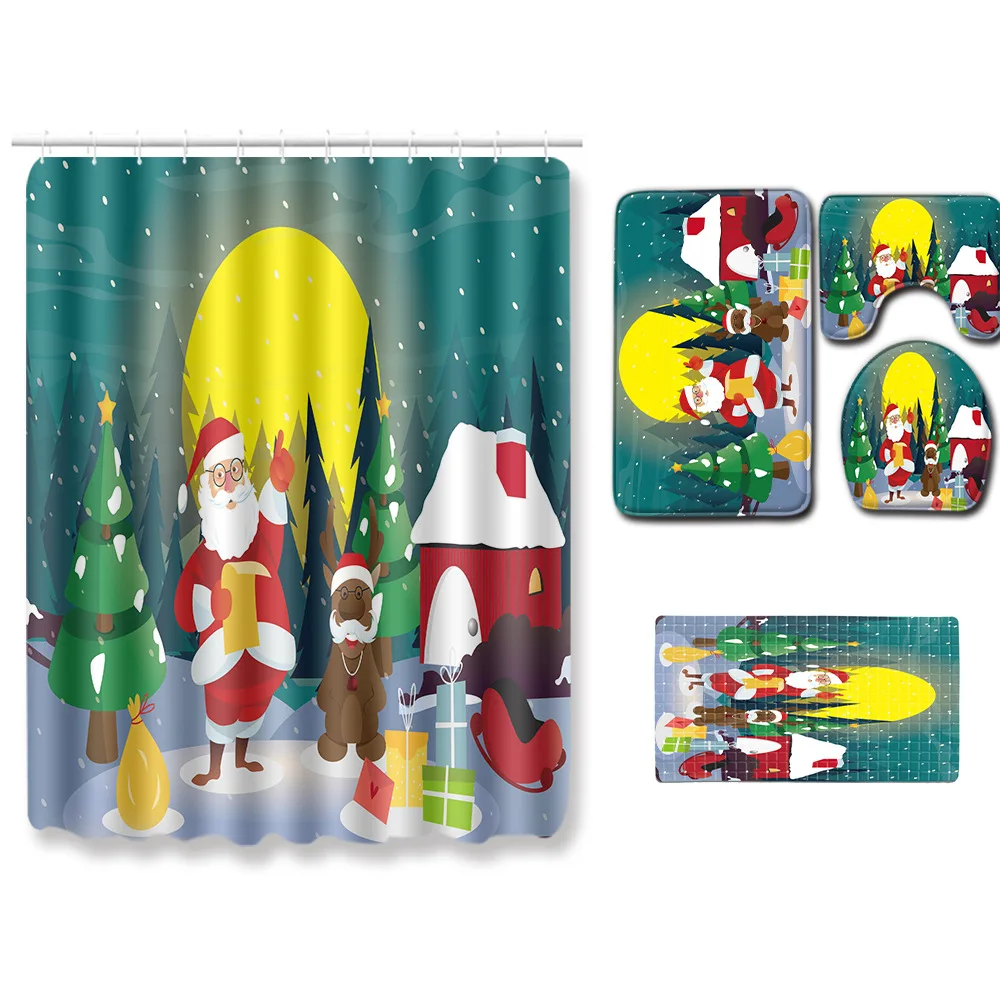 Набор ковриков для ванной комнаты набор туалета занавеска душа нескользящих