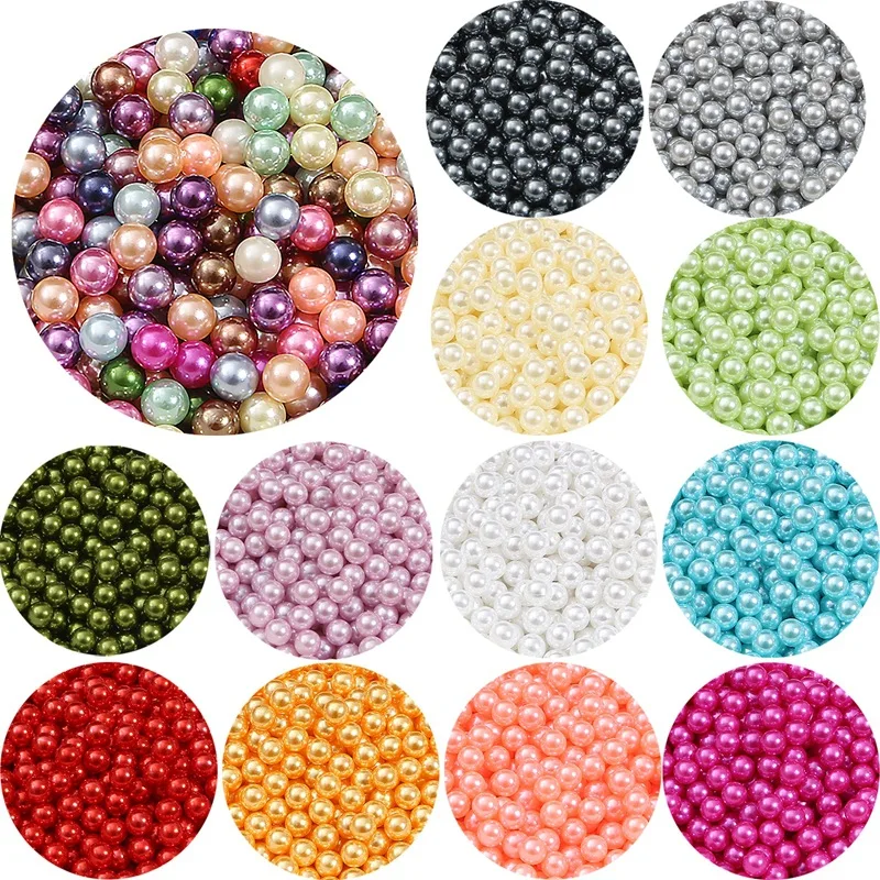 

3-10mm Plastic Pearl Spacer Loose Beads Acrylic Faux Pearl Round Beads for Jewelry Making Wedding Birthday Party Decoration