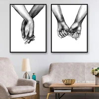 hand in hand painting sketch decor canvas painting classic room decor poster wall art pictures decorative pictures black white