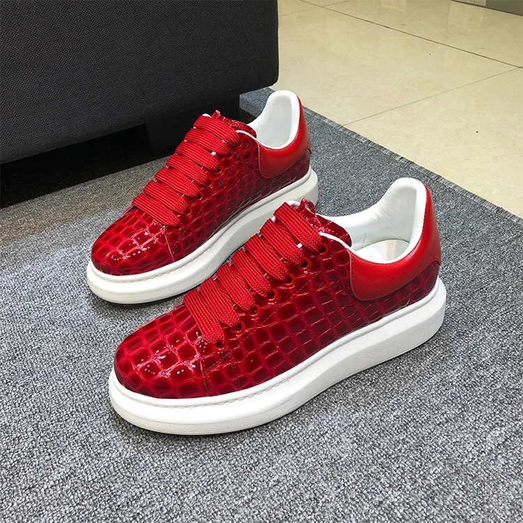 Кроссовки мужские из натуральной кожи повседневная обувь на плоской подошве с