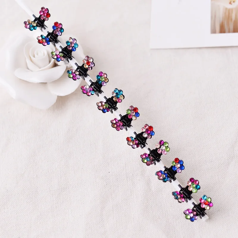 multicolor 12 шт., модные женские шпильки, Хрустальный цветок, мини заколки, подарок для детей, заколка для волос, милые заколки, аксессуары для волос для девочек - Цвет: multicolor