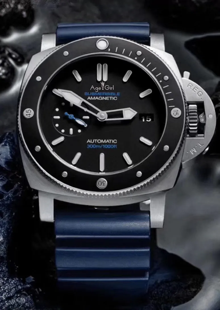 

Classic New Men Automatic Mechanical Sapphire Stainless Steel Eco Titanium Green Blue Rubber Luminous Limited Sport Watch