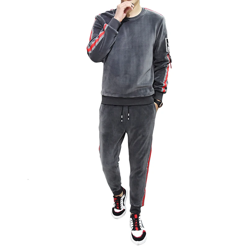 

sportswear, autumn Manning hat Sweatshirt + pants, velvet sportswear, 2 sets