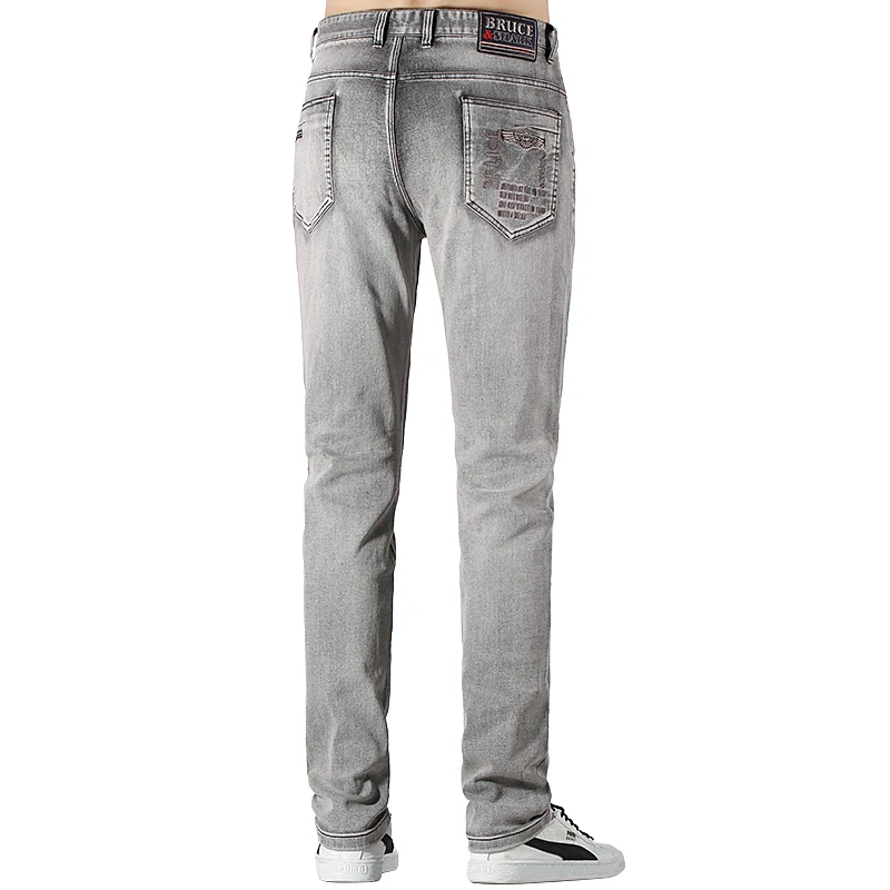 BruceShark Men's Jeans Winter Fashion Casual Special Wash Straight Leg Thicken Strech Cotton Soften Loose Super Quality big size