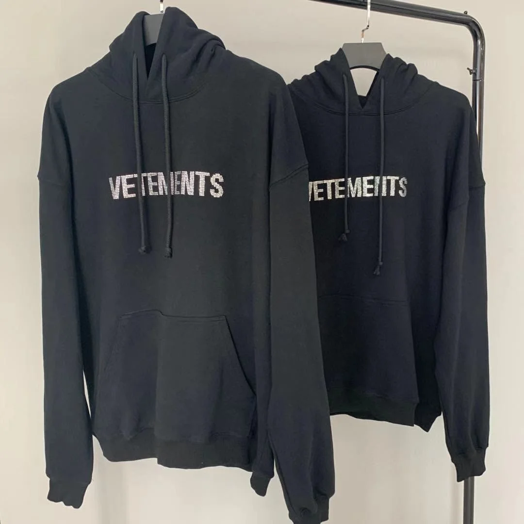 

VETEMENTS Vogue vetements Hooded Sweater VTM Vermont hot diamond lettered printed Hooded Sweater