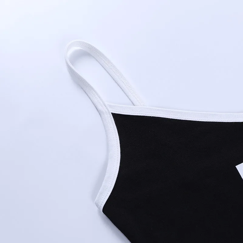 

Duena BABY Sport Shorts Sets Black Summer 2021 Sexy Bodycon Spaghetti Straps Sleeveless Letter Print Two Piece Set Women