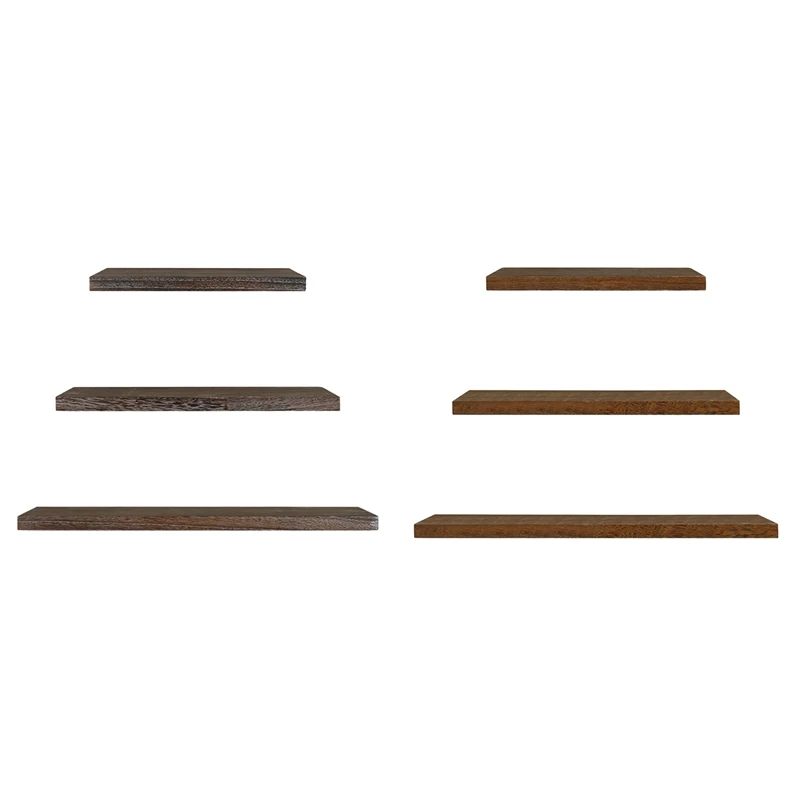 

3 Pcs/Set Floating Shelves Wood Wall Hanging Shelf with Invisible Brackets Wall Shelf for Storage and Display