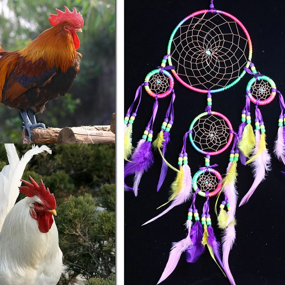 Красочные Ловец снов из перьев подвеска колокольчик настенный подвесной