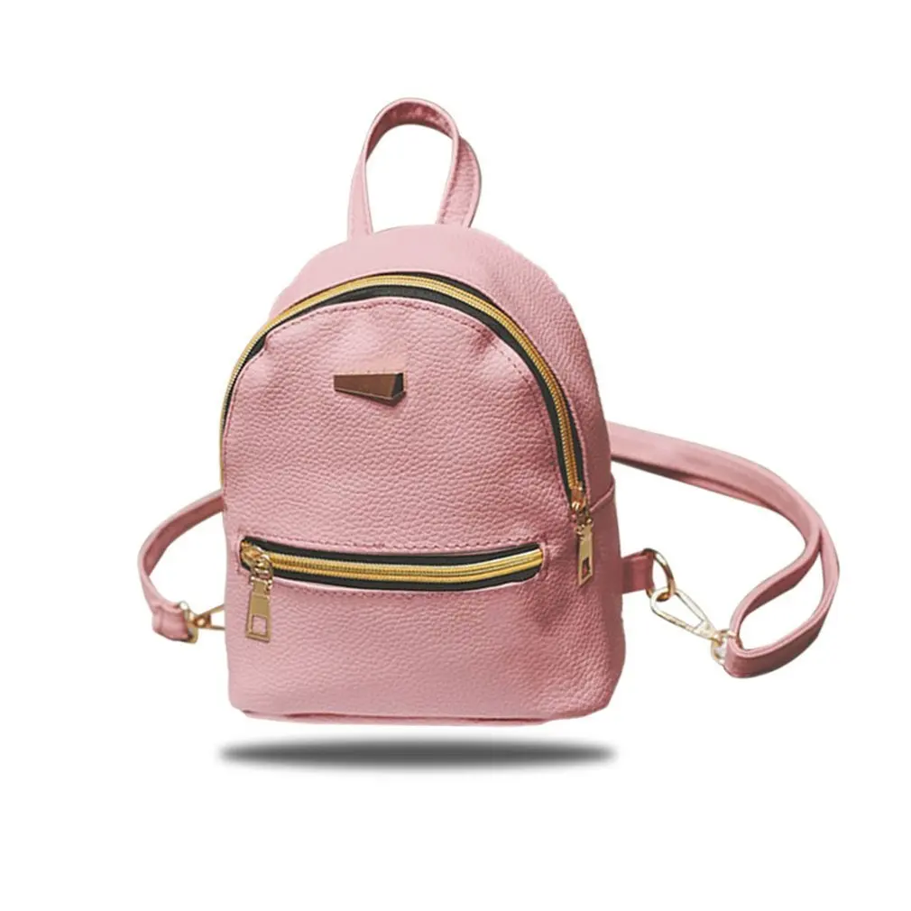 Модный Маленький кожаный женский рюкзак на молнии женские сумки милые дорожные