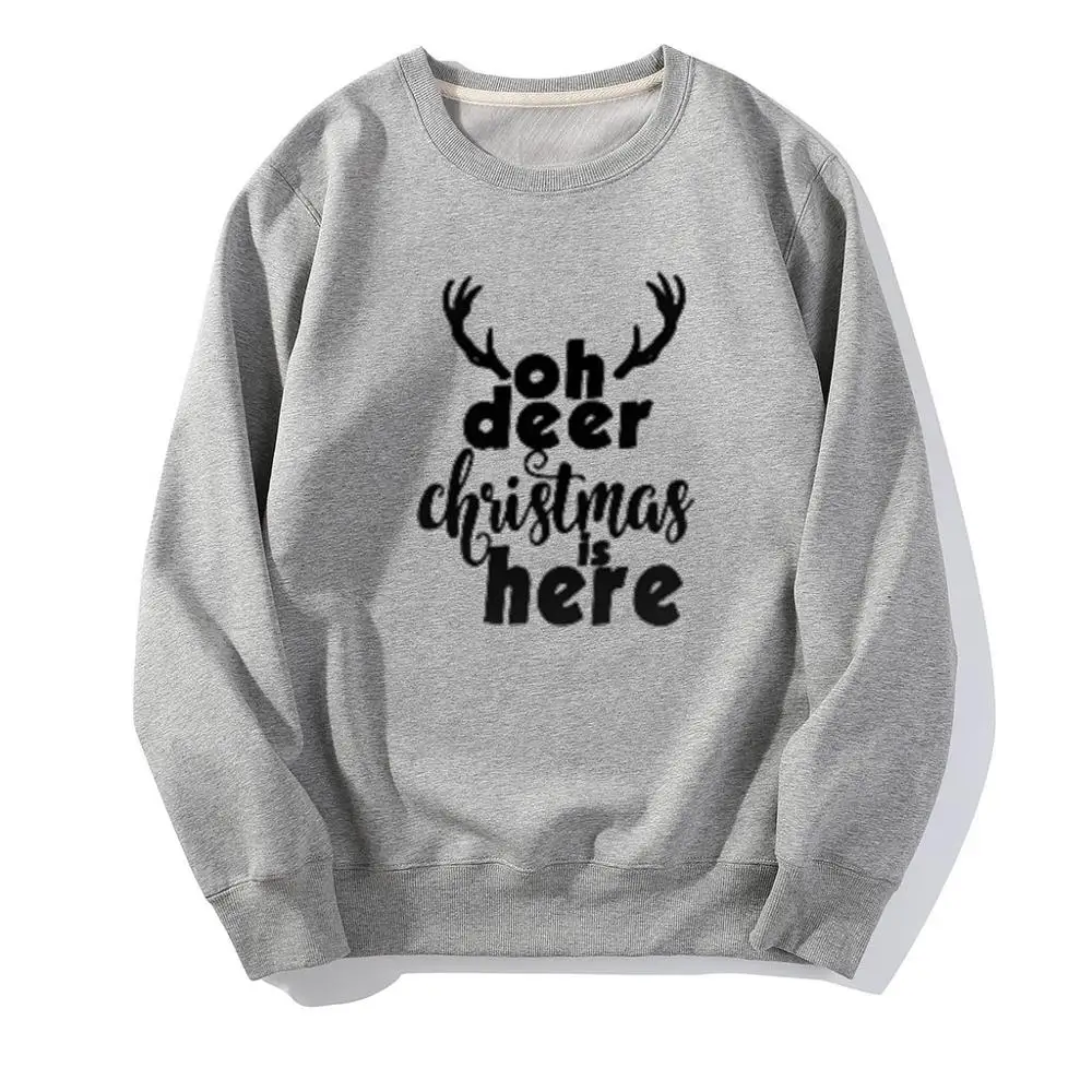 

Plus Size Women Christmas Clothes Letter Hoodies Printed Long Sleeve Ropa Mujer Pullover Sweatshirts Tops Blouse Fashion S-3XL