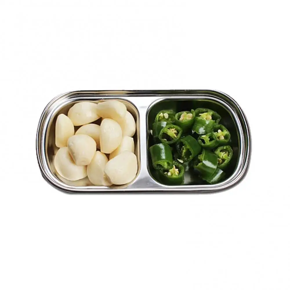 

304 Stainless Steel Pepper Roast Meat Sauce Dishes Bowl Separate Sushi Vinegar Soy Plates Tableware Food Seasoning Tray