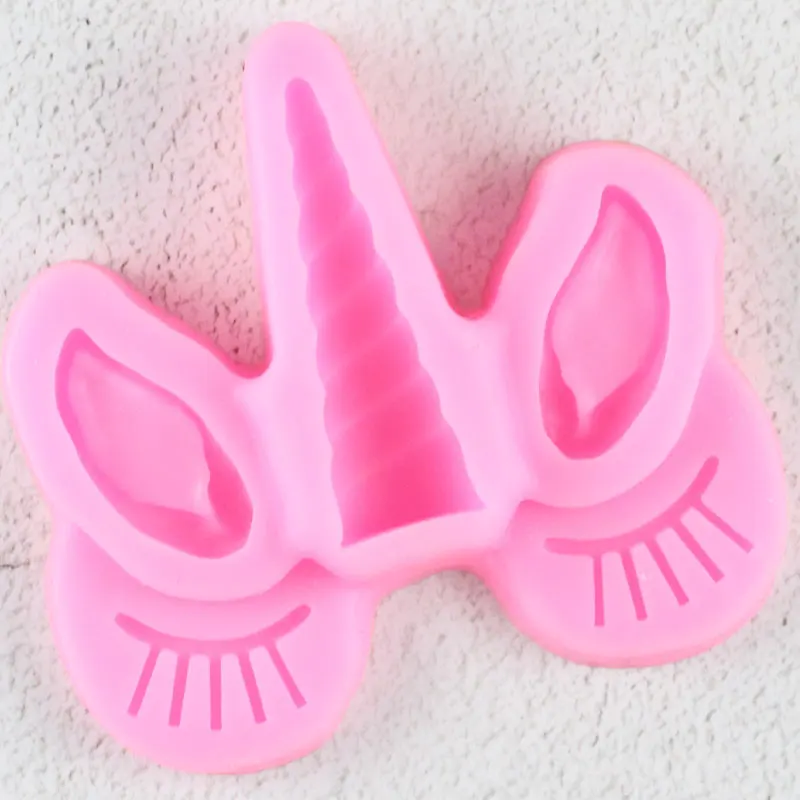 Единорог ушной рог для глаз силиконовая форма детского дня рождения помадка