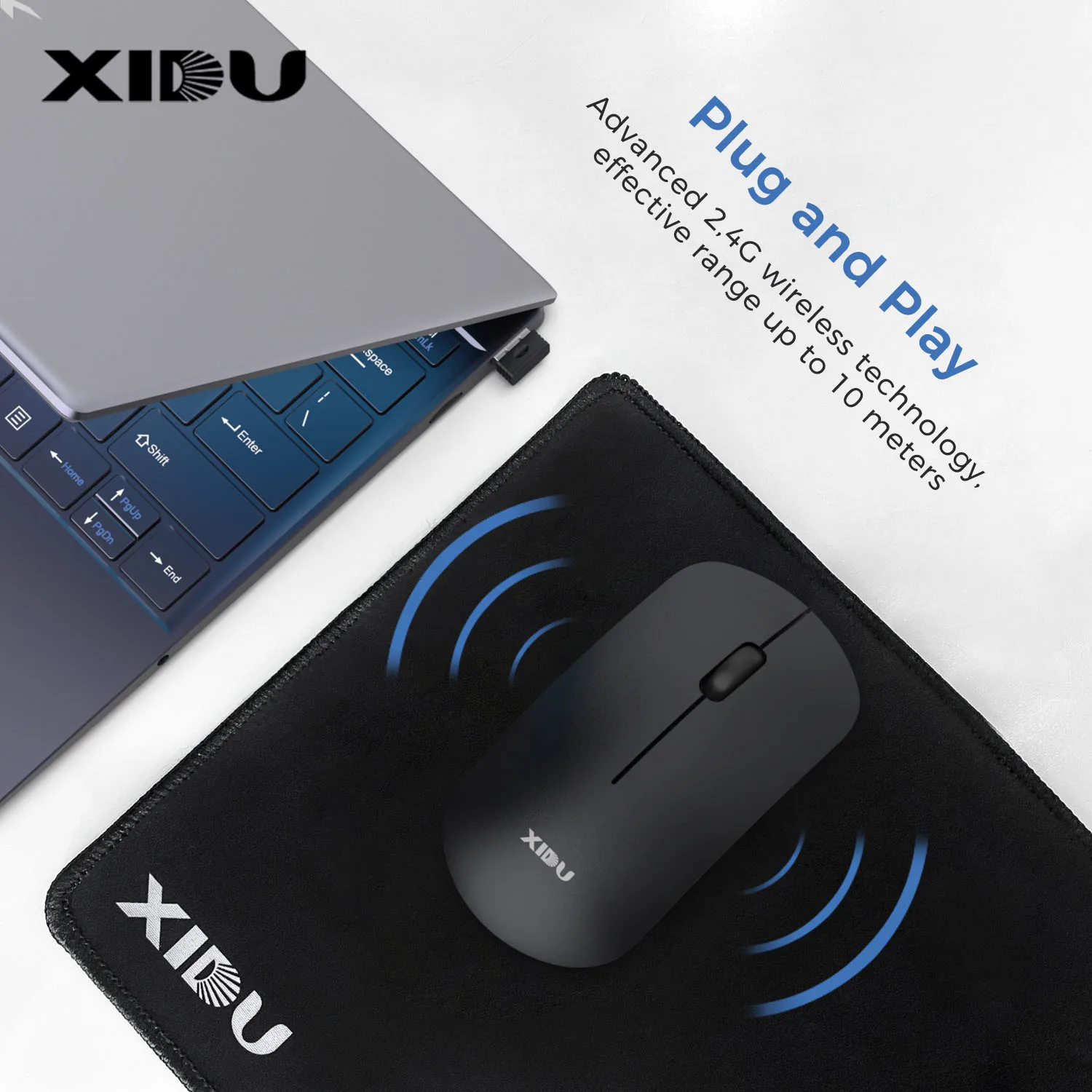 Беспроводная мышь XIDU 2 4 ГГц 1000DPI USB-приемник компьютерная для ПК ультратонкая