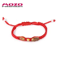 fashion unisex jewelry vintage lucky red string handmade braided rope men women hand strap charm bracelet mhs003