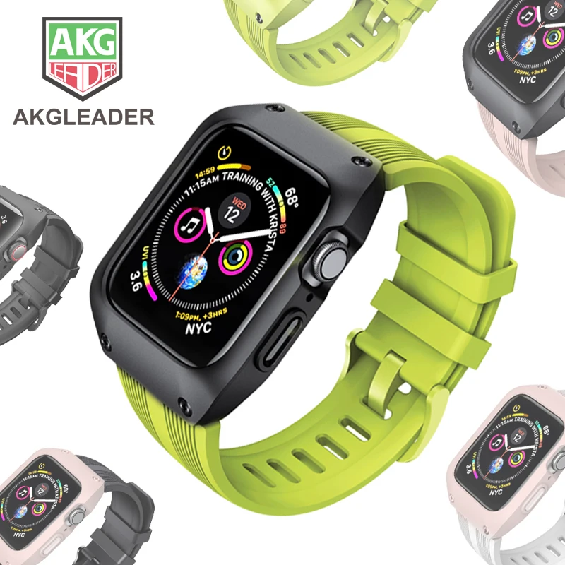 Ударопрочный ремешок для часов Apple Watch 4 5 40 44 мм защитный чехол браслет iWatch 1 2 3 |