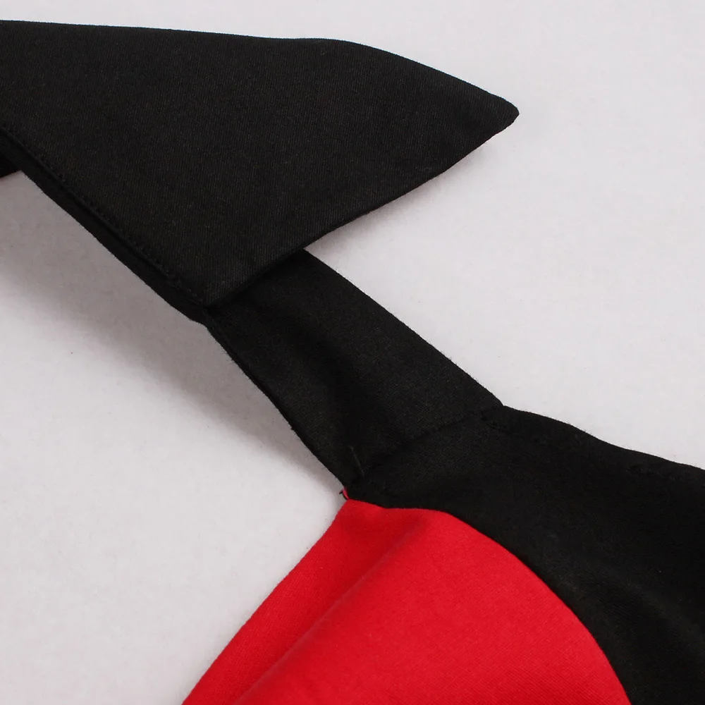 Черное красное винтажное платье с галстуком-бабочкой летнее женское без рукавов