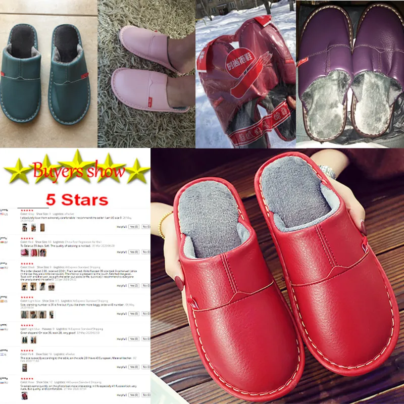 big size 45 46 home leather slippers mens winter flats house couples concise shoes man velvet slippers free global shipping