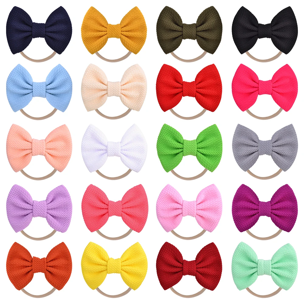 Оптовая продажа однотонная нейлоновая Детская повязка на голову 20 шт./лот мягкие