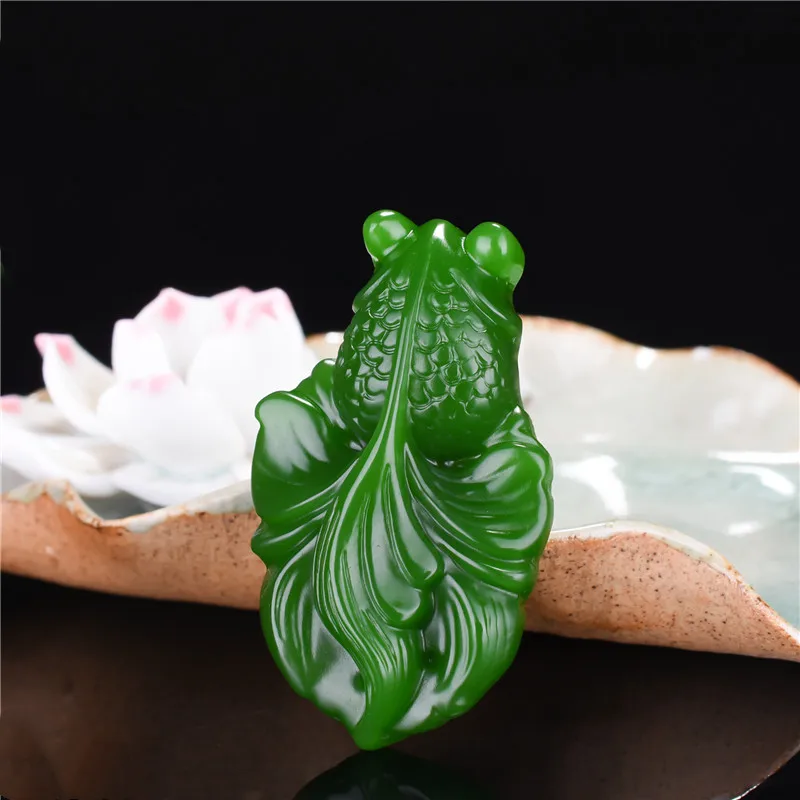 Китайская зеленая Нефритовая Золотая рыбка нефритовая подвеска ювелирное