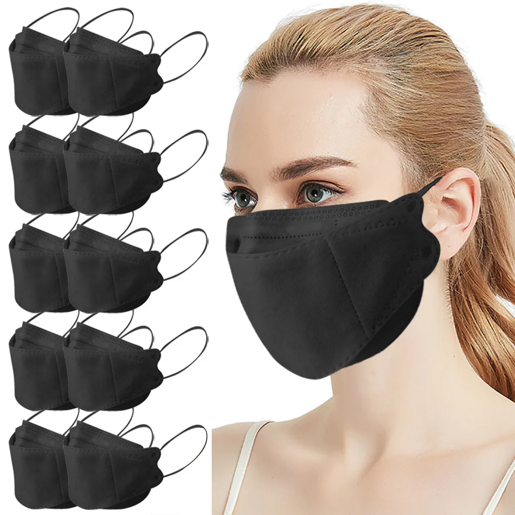 

1pc Adult Outdoor Mask Droplet And Haze Prevention Fish Non Woven Face Mask mask filter safe Breathable Black Protective masks