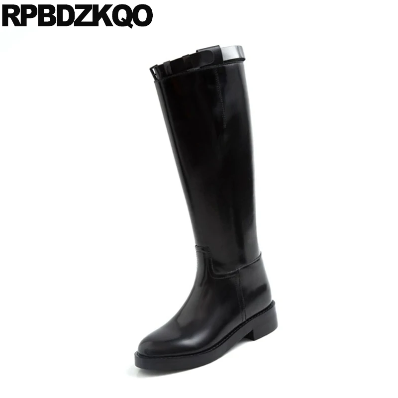 Обувь для верховой езды с высоким голенищем Лакированная кожа сапоги до колена