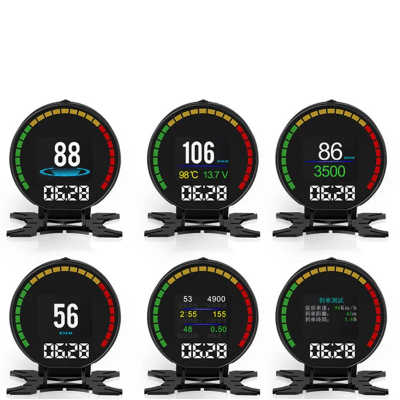 P15 HD TFT OBD Цифровой скорость Hud Дисплей метр OBD2 турбо Boost давление сигнализации