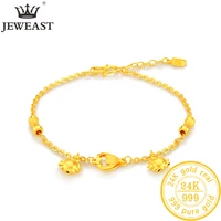 JLZB 24K Pure Gold Bracelet Real 999 Solid Gold Bangle Upscale Beautiful  Romantic Trendy Classic Jewelry Hot Sell New 2020