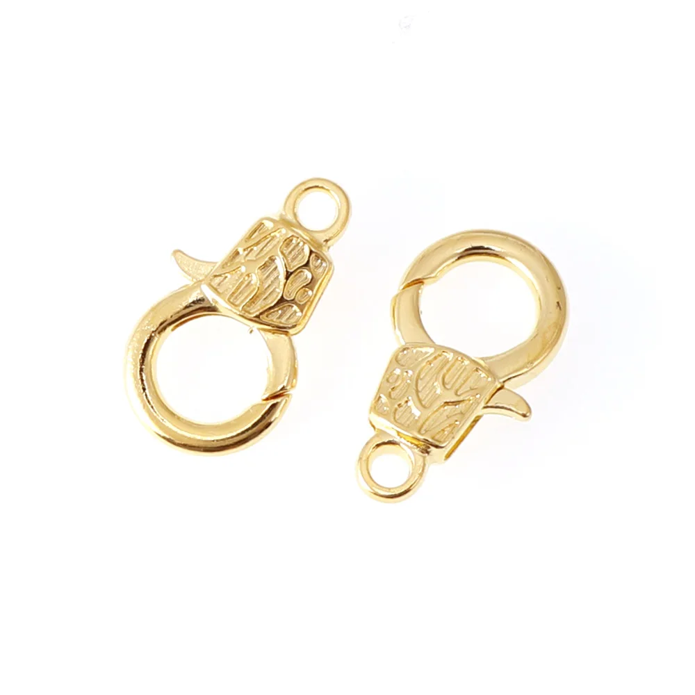 gold color 14x22mm Новые наручники с замком из розового золота и белого K Омаров застежка крючок Ключевые детали цепочки DIY Ювелирные изделия Аксессуары для изготовления браслетов - Цвет: gold color 14x22mm