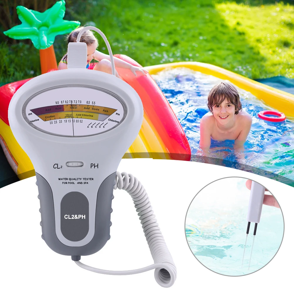 Medidor de PH y cloro portátil para SPA, medidor de nivel de PH Cl2, fácil de llevar, piezas duraderas de calidad del agua para piscina