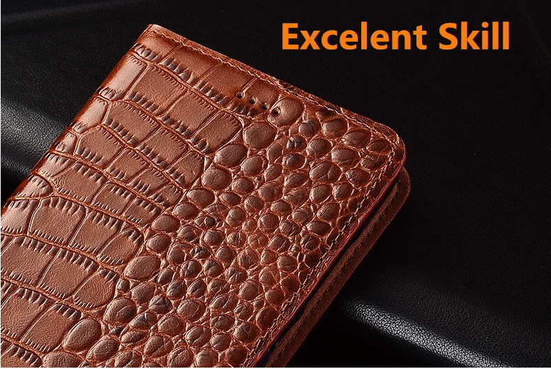 Чехол из натуральной кожи с крокодиловым узором и отделением для карт OPPO Realme 6 Pro